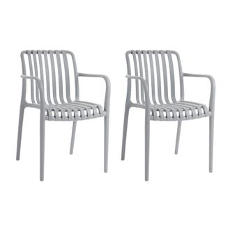 LOLAhome Pack de 2 sillas de jard&iacute;n apilable de polipropileno