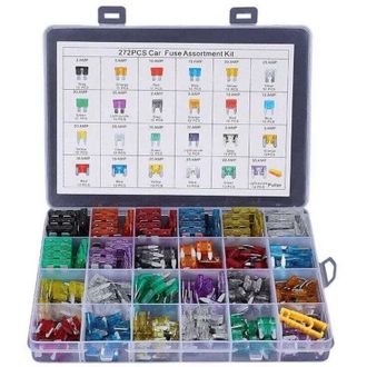 OEM 272 Piezas - Kit Surtido De Fusibles De Cuchilla Para Autom&oacute;vil, Fusibles Automotrices - Est&aacute;ndar, Mini Y Mini De Perfil Bajo (2a / 5a / 10a / 15a / 2