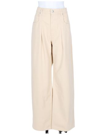Isabel Marant High-Waisted Wide-Leg Pants with Front Pleats and Button Closure