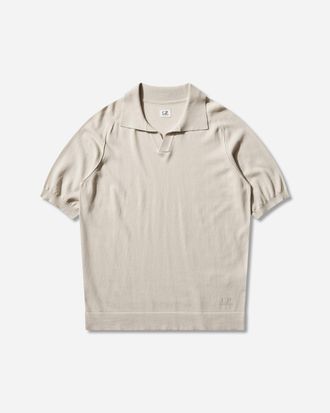 C.P. Company Men s Cotton Crepe Shortsleeve Polo Frozen Dew