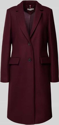 Tommy Hilfiger Regular Fit Mantel aus Woll-Mix mit Kaschmir-Anteil in Bordeaux, Gr&ouml;&szlig;e 34