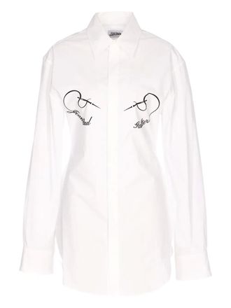 Jean Paul Gaultier printed button shirt - women - Cotton/Elastane - 40 - White