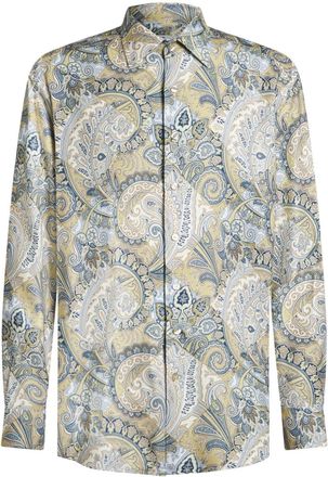 Etro abstract-print cotton shirt - men - Cotton - 39 - Neutrals