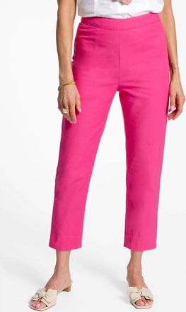 Frances Valentine Lucy Cotton Stretch Pants In Pink