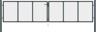 vidaXL Vidaxl - Puerta De Jard&iacute;n De Malla De Acero Galvanizado, 400 X 75 Cm, Gris