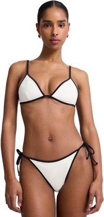 Onia Aimee String Bikini Top in Egret/black at Nordstrom, Size X-Small