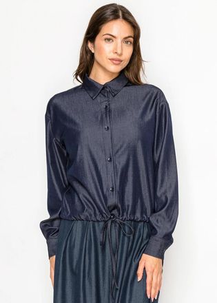 YAL New York Classic Denim Button-Down Blouse