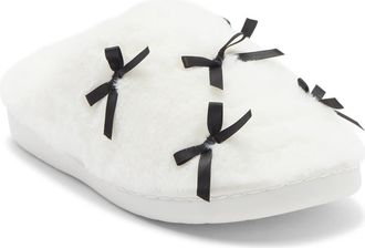 Mia Cozi Slipper in White/Black Mini Bows at Nordstrom Rack, Size 10