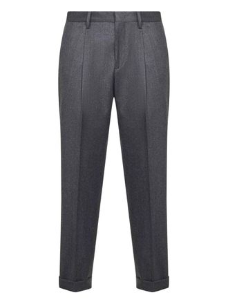 D4.0 Tiberio pleat turn-up trousers - men - Virgin Wool/Cashmere - 54 - Grey