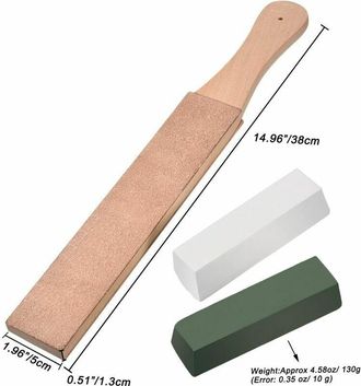 OEM Nazalus - Gran Oferta - Kit De 3 Piezas Para Afilar Cuero, Bloque De Cuero De Doble Cara Con Compuestos De Pulido Blanco Y Verde (tama&ntilde;o Grande)