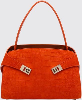 Ferragamo Borsa Hug M Ferragamo in camoscio stampa cocco