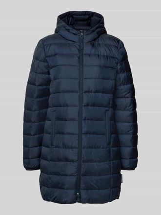 Tom Tailor Denim Regular Fit Steppmantel mit Kapuze in Dunkelblau, Gr&ouml;&szlig;e XS