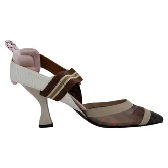 Fendi Fendi Mesh Colibri Pumps in Bruin Nylon