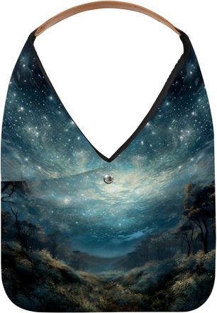 Generic Stars Nebula Reusable Lightweight Grocery Bags - Foldable Into Compact Pouch, Washable & Sturdy, Multipurpose for Shopping and Travel