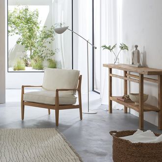 AM.PM Fauteuil van eiken, fineer en linnen, Dilma
