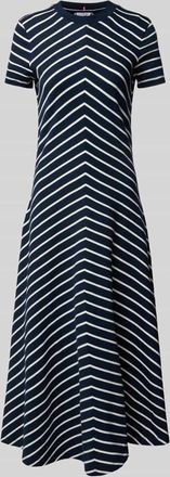 Tommy Hilfiger Tailliertes Midikleid aus reiner Baumwolle in Marine, Größe XS