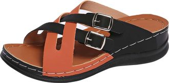 Generic Road Bike Shoes Womens 36 Womens Beach Slippers with Slope Heel Hollow Casual Slippers Slope Bottom Shoes Sandals Special Offers Womens Shoes, orange,