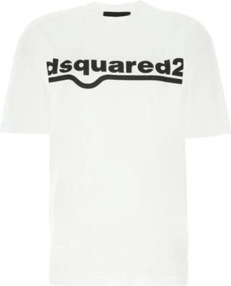 Dsquared2 Tops, Heren, Wit, S, Katoen, Witte Katoenen T-shirt voor Mannen