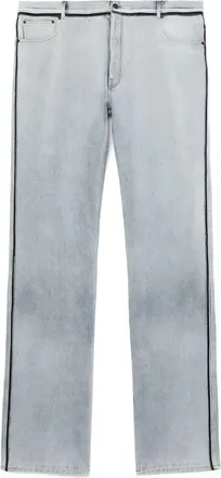 Maison Margiela contrasting-border straight-leg trousers - men - Cotton - 26 - Blue