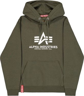Alpha Industries Hoodie ALPHA INDUSTRIES Basic Hoodie BL, Herren, Gr. S, dunkelgr&uuml;n, Obermaterial: 80% Baumwolle, 20% Polyester, regular fit, Sweatshirts Hoodie