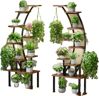 OEM Soporte Para Plantas, Luces De Cultivo Integradas, Dise&ntilde;o Multifuncional, Marr&oacute;n