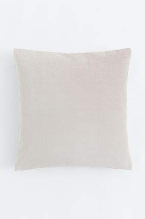 H&M Kissenh&uuml;lle aus Samt - Hellbeige