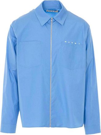 Marni Light Blue Shirt With Zip Closure