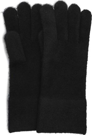 Liu Jo Accessoires, Dames, Zwart, ONE Size, Wol, Zwarte Lurex Logo Handschoenen Stijlvol Warm