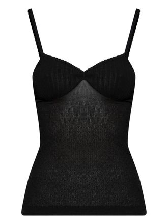 Victoria Beckham ribbed tank top - Zwart