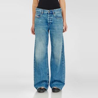 Diesel Relaxed Jeans Regular Waist 1990 D-Waigee, Medium blue, Button fly