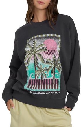 Billabong Echo Oversize Fleece Graphic Sweatshirt in Black Sands at Nordstrom, Size X-Small