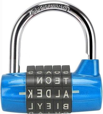 OEM Candado De Combinaci&oacute;n Seguro De 5 D&iacute;gitos Para Viajes, Ideal Para Maletas Y Equipaje - Azul