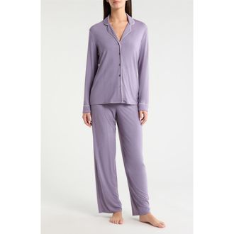 Nordstrom Moonlight Eco Knit Pajamas in Purple Sage at Nordstrom, Size Medium