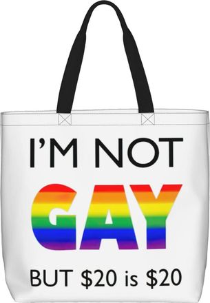 Generic Women Handbag IM Not Gay But 20 Is 20 Travel Tote Bag Large Capacity Reusable Crossbody Bags, For Gym, School, Christmas, Work, Daily