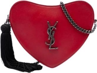 Saint Laurent Pre-owned Vintage Crossbody Bag - Dames - Vintage Schoudertas - Rood - ONE Size - Leer - Vintage