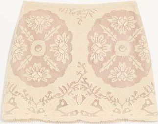 Valentino Mini Mini In Floral Stamp Blanket Woman ECRU/SILVER 36