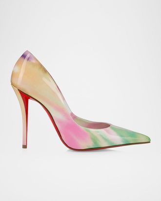 Christian Louboutin 100mm Miss Z Tie-Dye Patent Leather Pumps