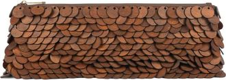Jeffrey Campbell Madera Wooden Disc Clutch in Light Brown Combo at Nordstrom