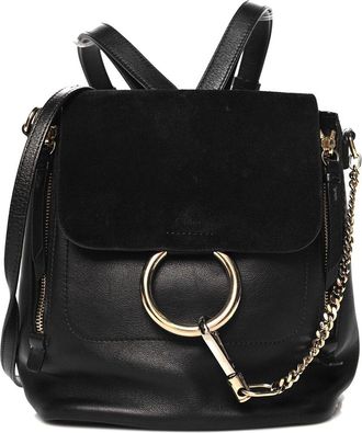 Chloé Black Calfskin Medium Faye Backpack (Authentic Pre-Loved)
