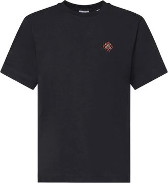 Burberry Knight Check katoenen T-shirt - Heren - Tops - Zwart - Maat: M Katoen
