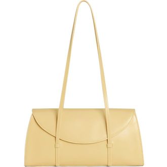 Reformation Elena Leather Shoulder Bag in Lemon Custard Leather at Nordstrom