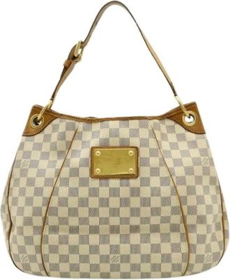 Louis Vuitton Pre-owned Shoulder Bags, female, Beige, Size: ONE SIZE Pre-owned Galliera PM Damier Azur Shoulder Bag