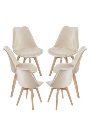 Regalos Miguel Regalos Miguel - Packs Sillas Comedor - Pack 6 Sillas Synk Terciopelo - Beige