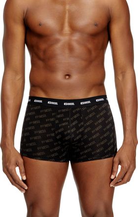 Diesel Three-pack boxer briefs with stylised logo - Trunks - Man - Black