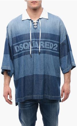 Dsquared2 Denim Rugby Shirt With Oversized Fit size Xxl