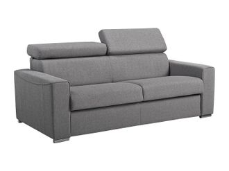 Vente-Unique Divano Letto 3 Posti Express In Tessuto Grigio Con Seduta Memory Foam Rete A Doghe Larghe 140 Cm Materasso 22 Cm Memory Foam - Vizir