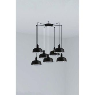 Faro Barcelona Tatawin M L&aacute;mpara Colgante 7 Luces Negra 20340-120-7l