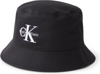 Calvin Klein Jeans Fischerhut CALVIN KLEIN JEANS MONOLOGO EMBROIDERY BUCKET HAT, Damen, schwarz, Web, Baumwolle, unifarben, H&uuml;te Fischerhut