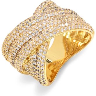 Eye Candy Los Angeles Sena Rose Cubic Zirconia Statement Ring in Gold at Nordstrom Rack
