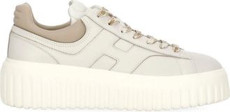 Hogan Ivory H-Stripes Leather Sneakers